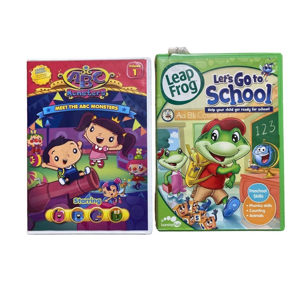 LeapFrog: Lets Go to School & Meet The ABC Monsters DVDs Lot Of 2, Pre-K